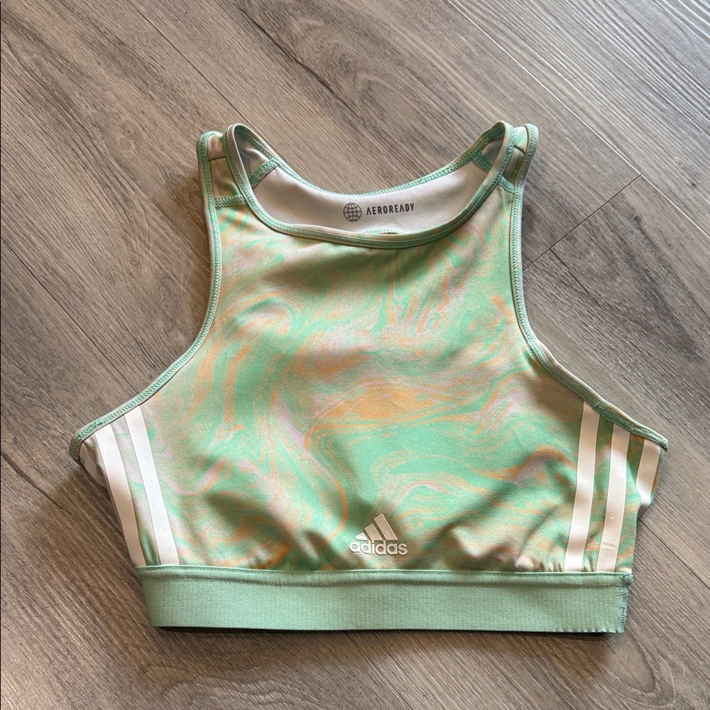 Adidas Green Sports athletic bra size small - D-DD - Picture 1 of 6